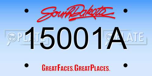15001A South Dakota License Plate