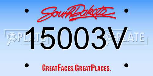 15003V South Dakota License Plate