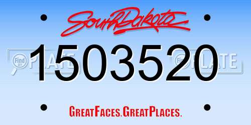 1503520 South Dakota License Plate