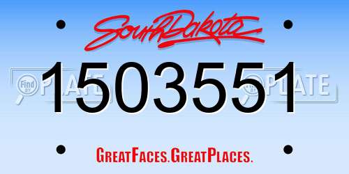 1503551 South Dakota License Plate