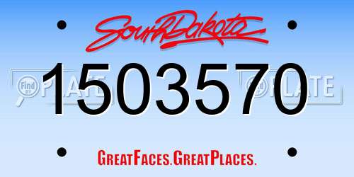 1503570 South Dakota License Plate