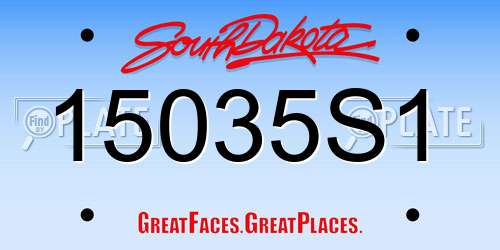 15035S1 South Dakota License Plate