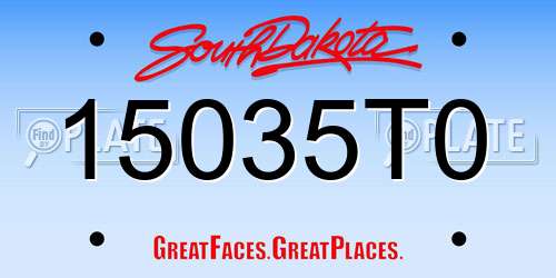 15035T0 South Dakota License Plate