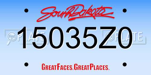 15035Z0 South Dakota License Plate