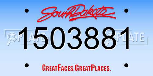 1503881 South Dakota License Plate