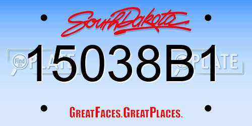 15038B1 South Dakota License Plate