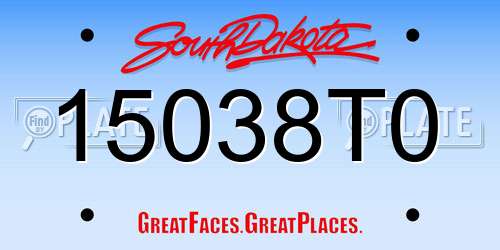 15038T0 South Dakota License Plate