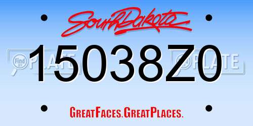 15038Z0 South Dakota License Plate