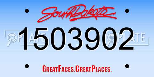 1503902 South Dakota License Plate