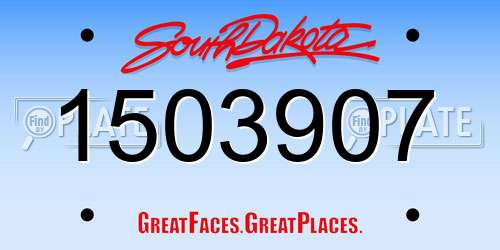 1503907 South Dakota License Plate