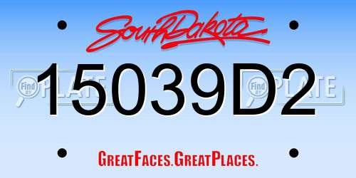 15039D2 South Dakota License Plate