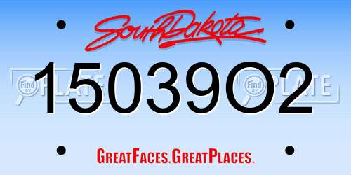 15039O2 South Dakota License Plate