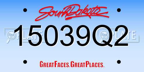15039Q2 South Dakota License Plate