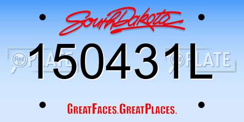 150431L South Dakota License Plate