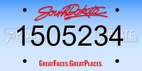 1505234 South Dakota License Plate