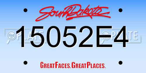 15052E4 South Dakota License Plate