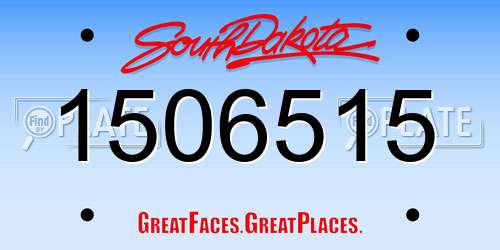 1506515 South Dakota License Plate