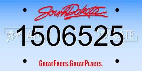 1506525 South Dakota License Plate