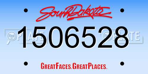 1506528 South Dakota License Plate