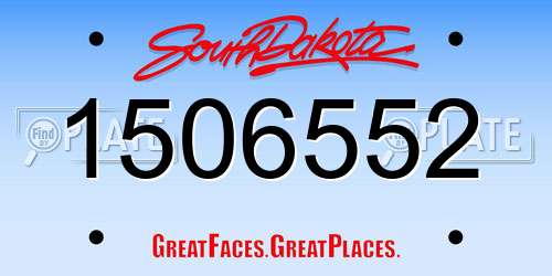 1506552 South Dakota License Plate