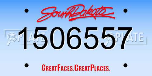 1506557 South Dakota License Plate