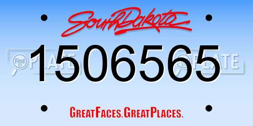 1506565 South Dakota License Plate