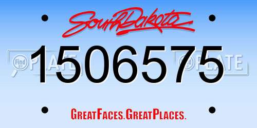 1506575 South Dakota License Plate