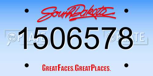 1506578 South Dakota License Plate