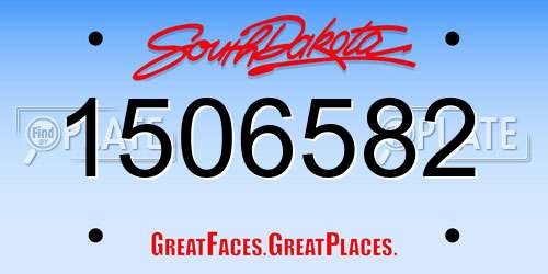 1506582 South Dakota License Plate