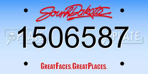 1506587 South Dakota License Plate