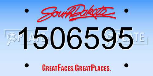 1506595 South Dakota License Plate