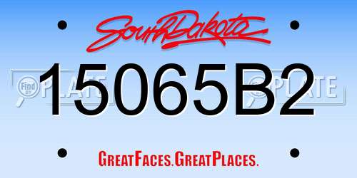 15065B2 South Dakota License Plate