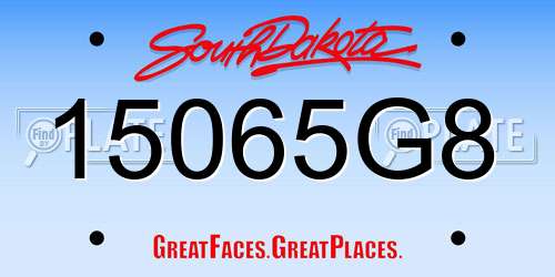 15065G8 South Dakota License Plate
