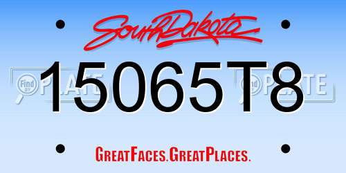 15065T8 South Dakota License Plate