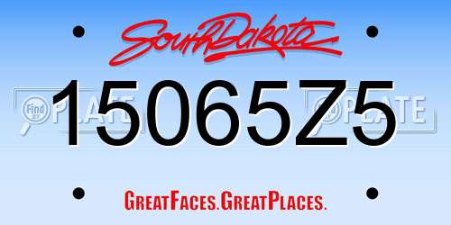 15065Z5 South Dakota License Plate
