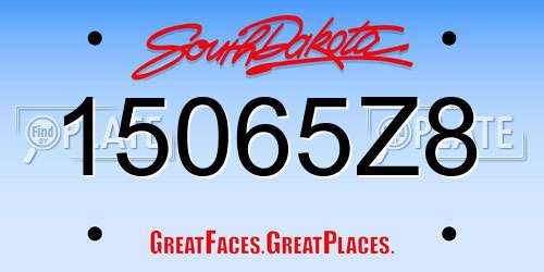 15065Z8 South Dakota License Plate