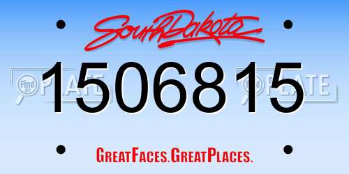 1506815 South Dakota License Plate