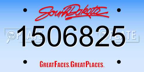 1506825 South Dakota License Plate