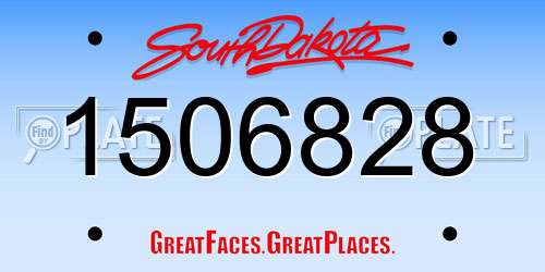 1506828 South Dakota License Plate