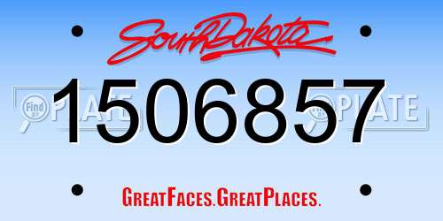 1506857 South Dakota License Plate