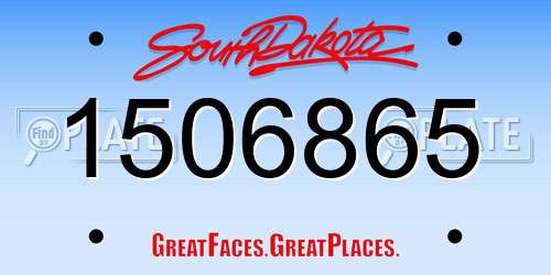 1506865 South Dakota License Plate