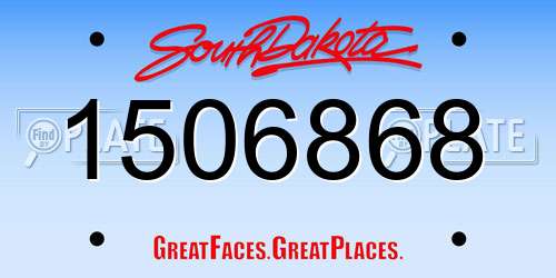 1506868 South Dakota License Plate