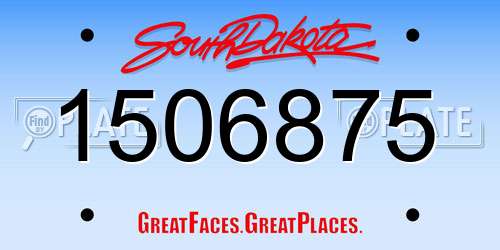 1506875 South Dakota License Plate