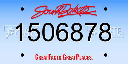 1506878 South Dakota License Plate