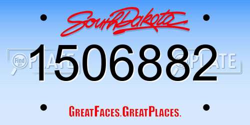 1506882 South Dakota License Plate