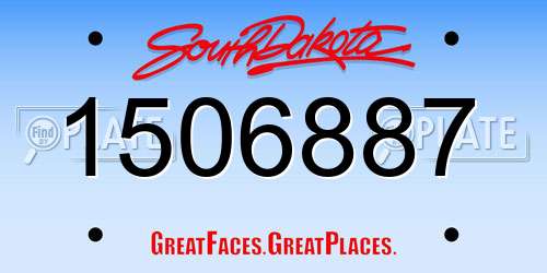 1506887 South Dakota License Plate