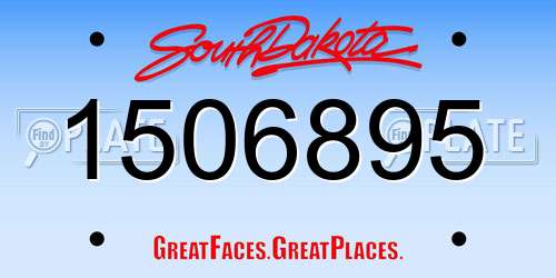 1506895 South Dakota License Plate