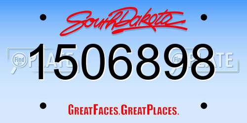 1506898 South Dakota License Plate