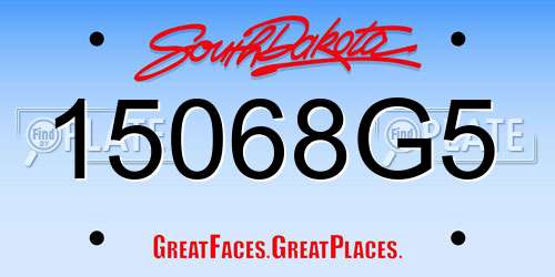 15068G5 South Dakota License Plate