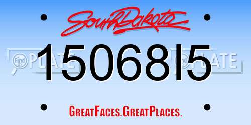 15068I5 South Dakota License Plate